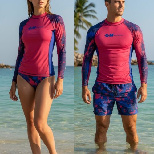 W-085 LAVA RED GM RASH GUARD RED/BL/NBL