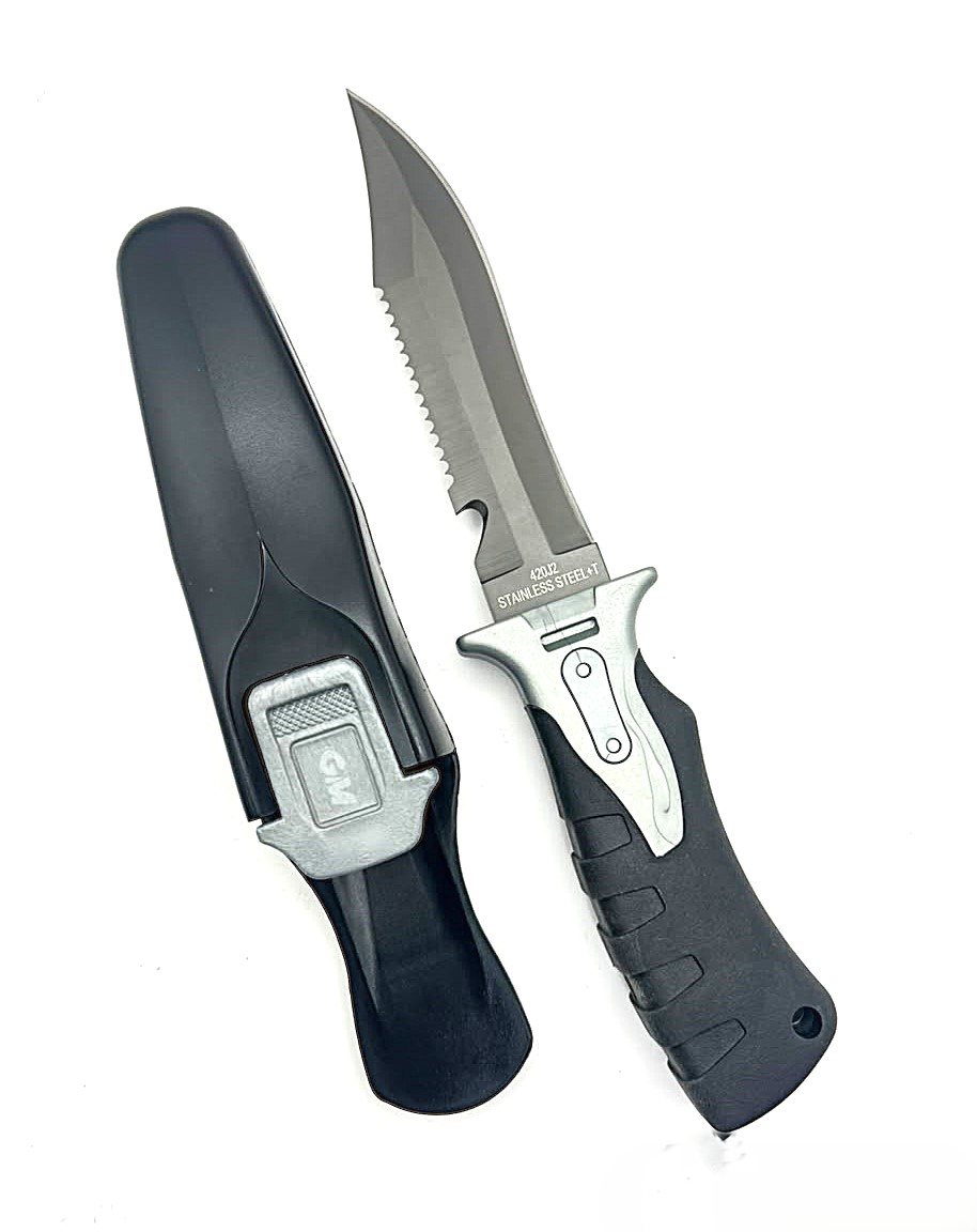 KN-016 420 STAILESS STEEL DIVING KNIFE WITH TITANIUM COATING - Image 2