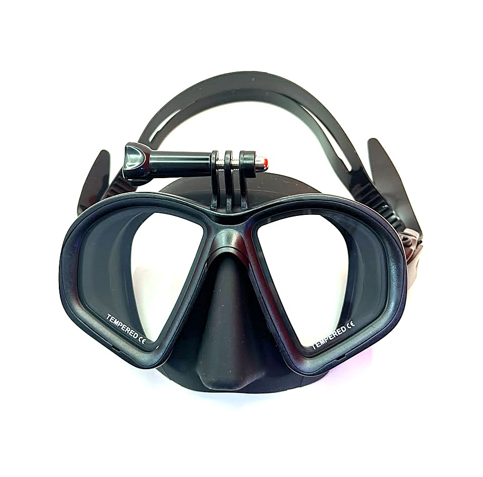 M-232CABK/BK FREEDIVING MASK WITH GO-PRO BLACK